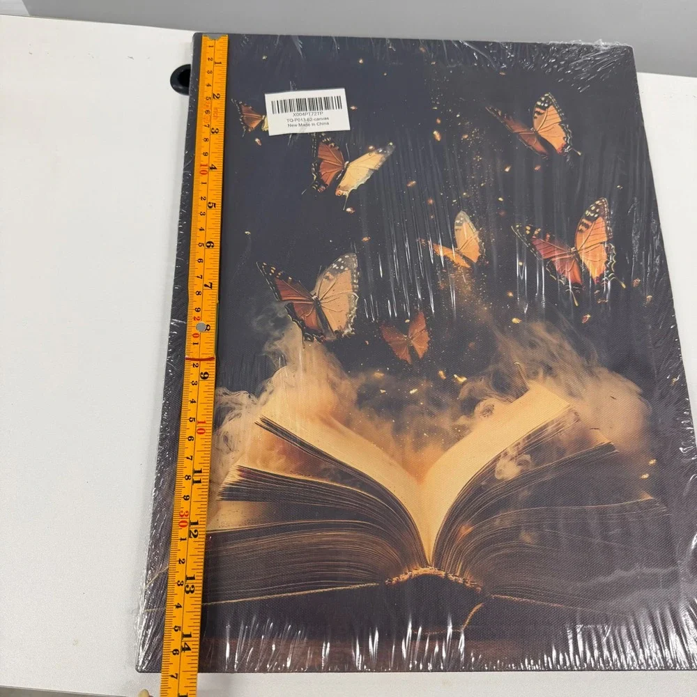 Butterfly Magic Open Book Canvas Wall Art Fantasy Library Decor 12x16 New